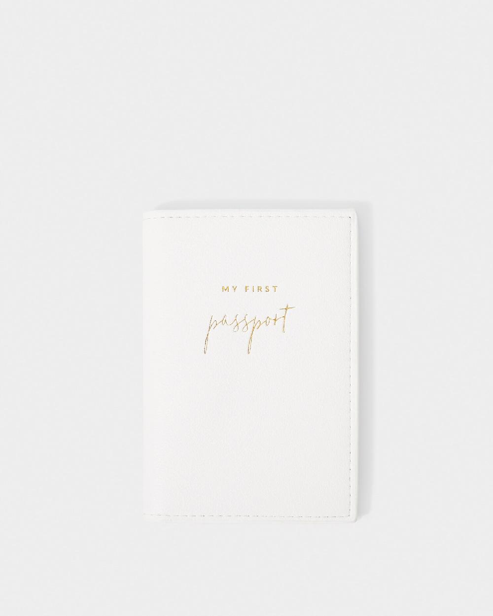 katie loxton Children's My First Passport Holder in White