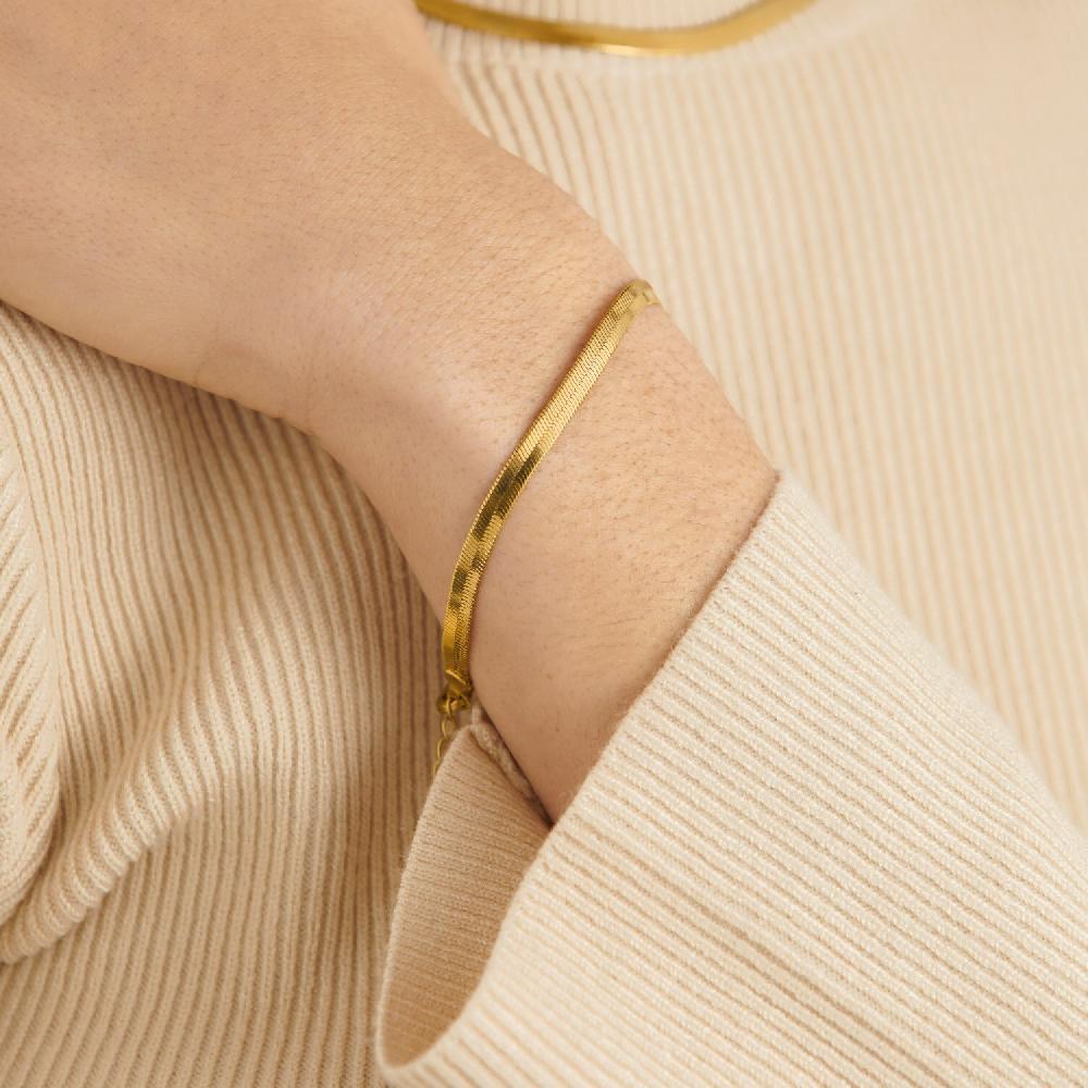 katie loxton Ciana Waterproof Gold Snake Chain Bracelet