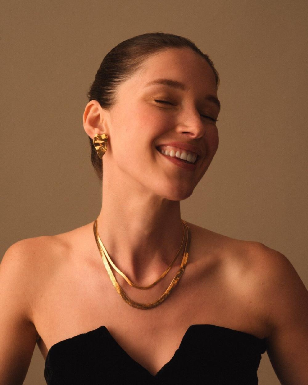 katie loxton Ciana Waterproof Gold Snake Chain Necklace