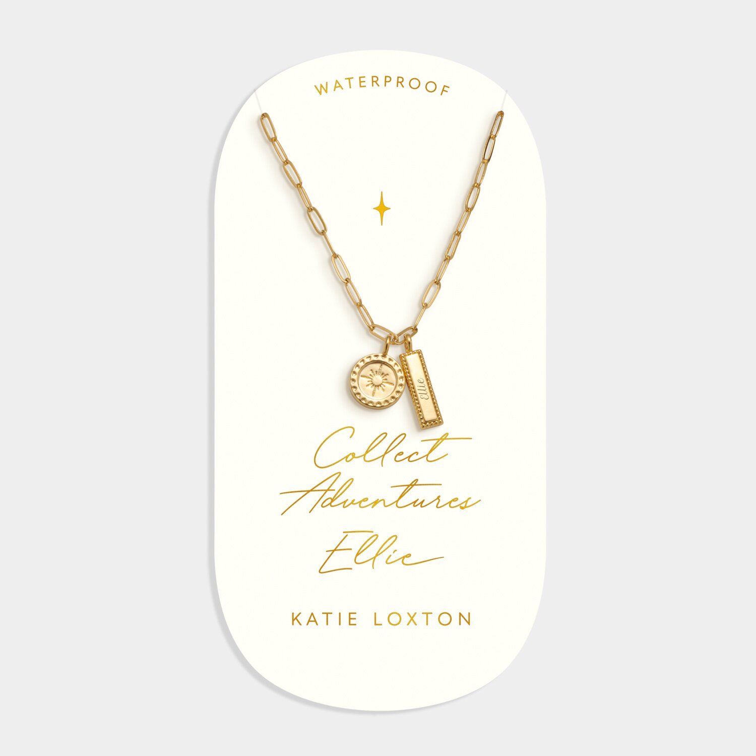 Katie Loxton 'Collect Adventures' Waterproof Gold Charm Necklace