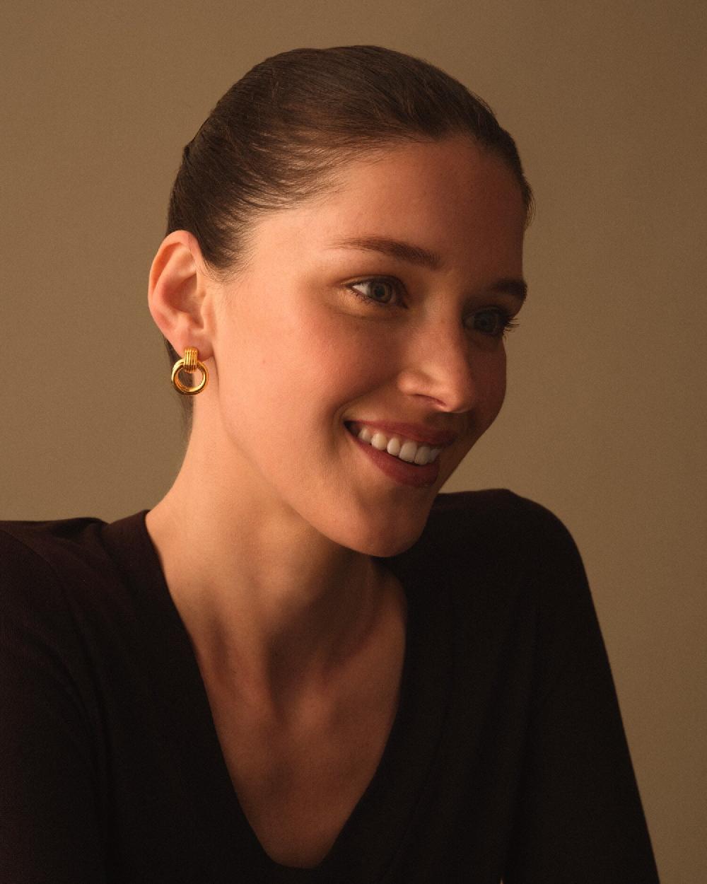 Katie Loxton Demi Waterproof Gold Oversized Stud Earrings