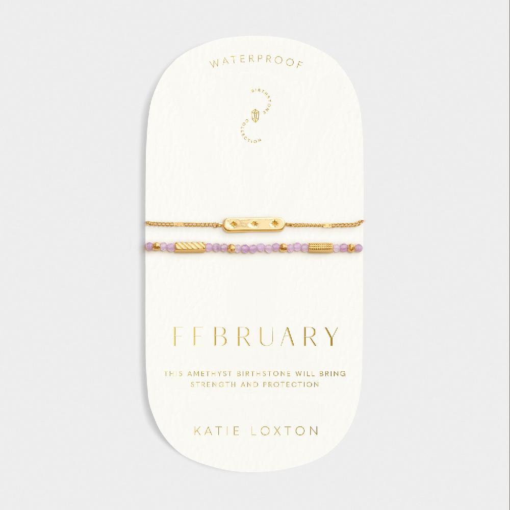 Katie Loxton 'February' Waterproof Gold Birthstone Bracelet