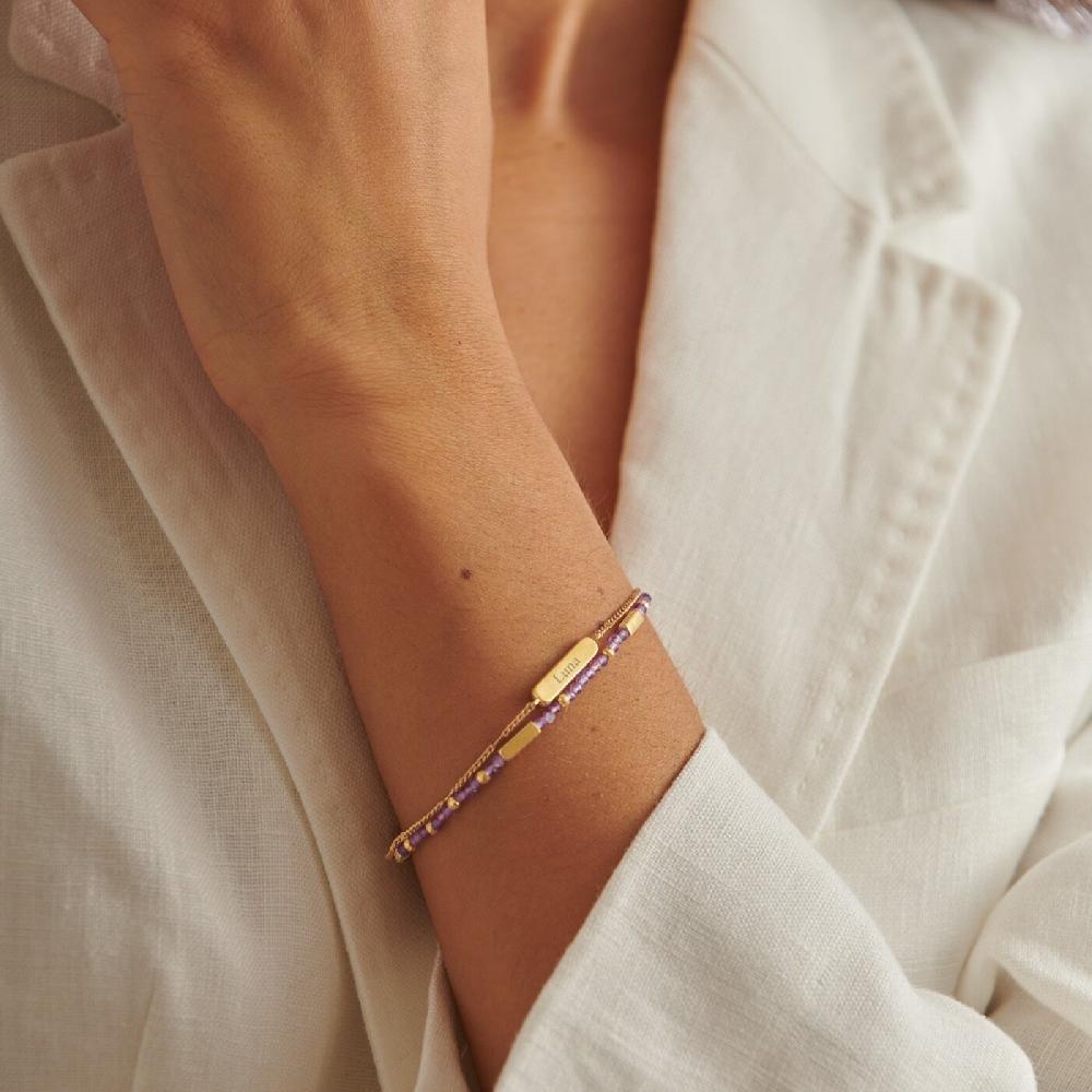 katie loxton 'February' Waterproof Gold Birthstone Bracelet