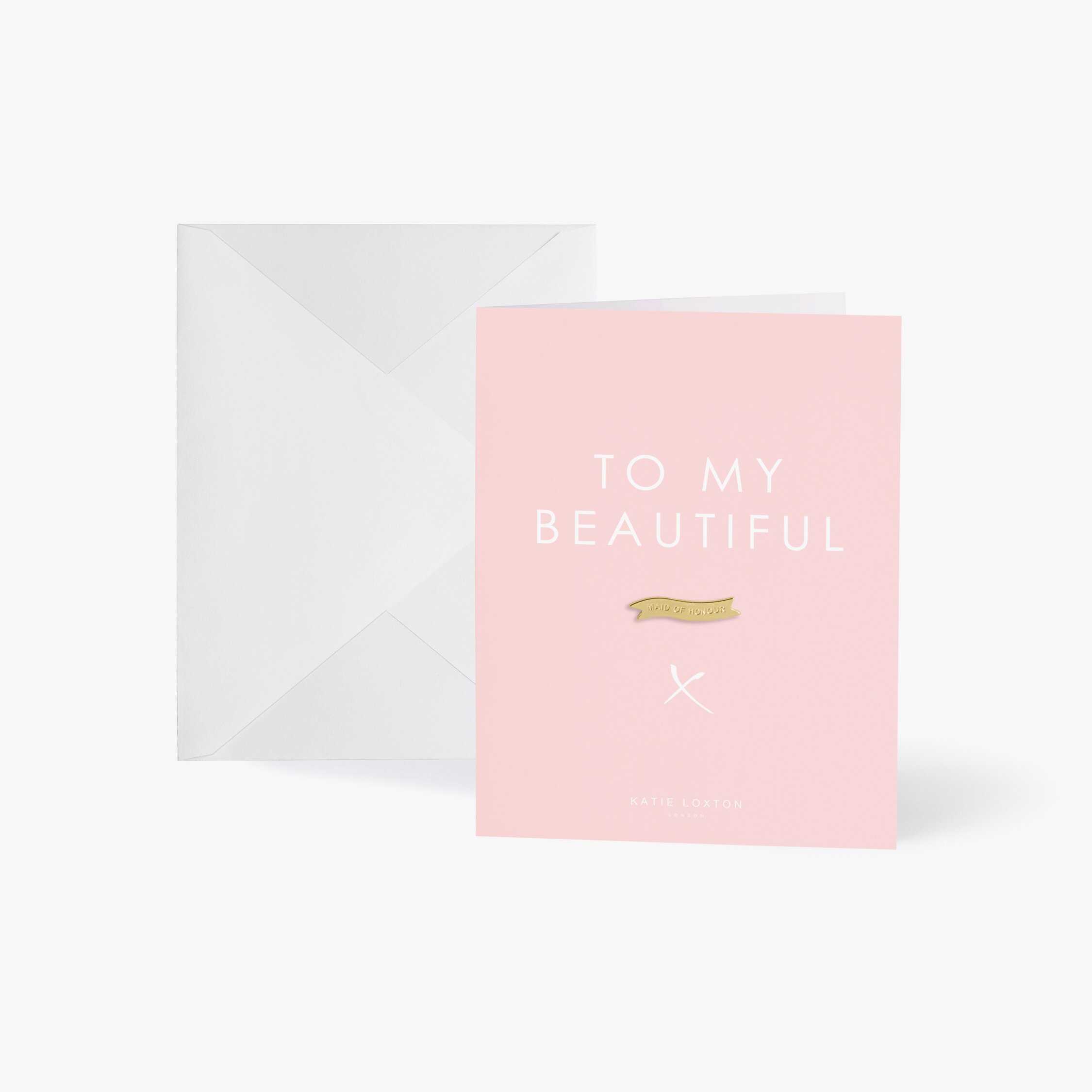 katie loxton Gold Badge Greeting Cards 'To My Beautiful Maid Of Honour'