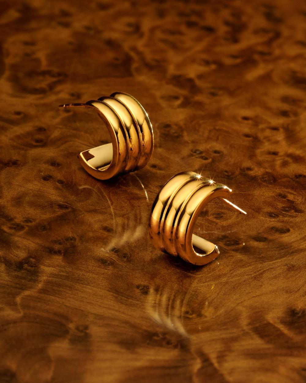 Katie Loxton Hanna Waterproof Gold Huggie Hoop Earrings