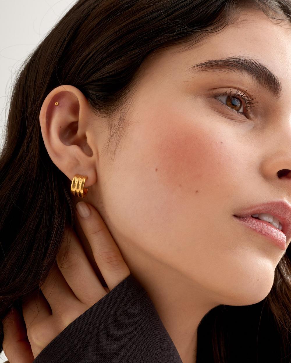 katie loxton Hanna Waterproof Gold Huggie Hoop Earrings