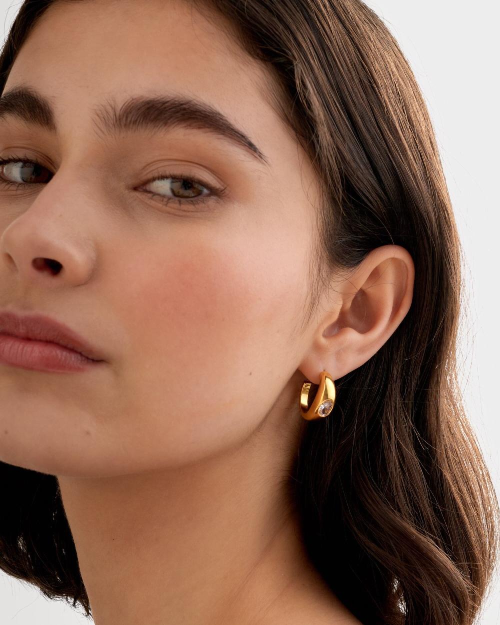 Katie Loxton Ayla Waterproof Gold Hoop Earrings