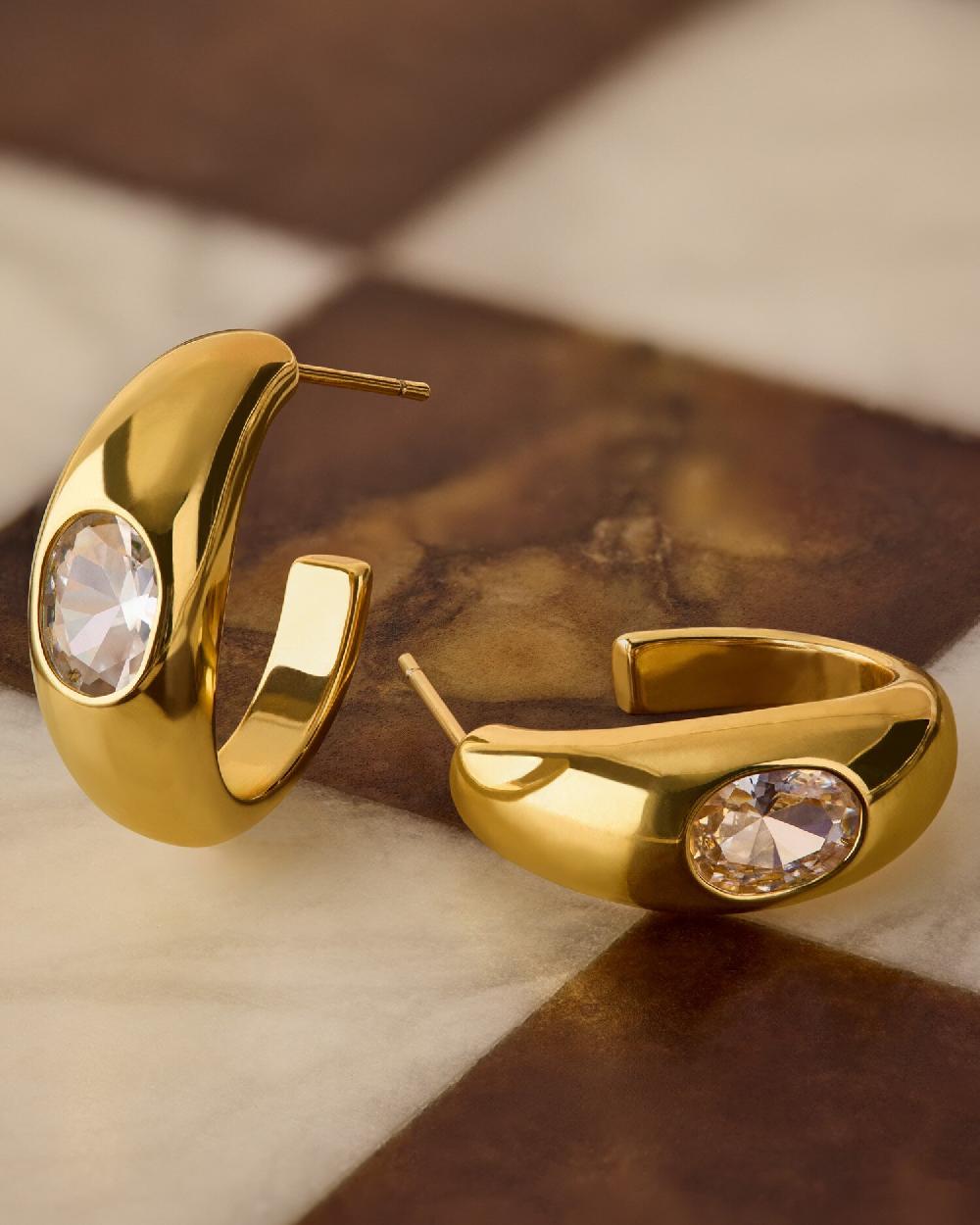 katie loxton Ayla Waterproof Gold Hoop Earrings