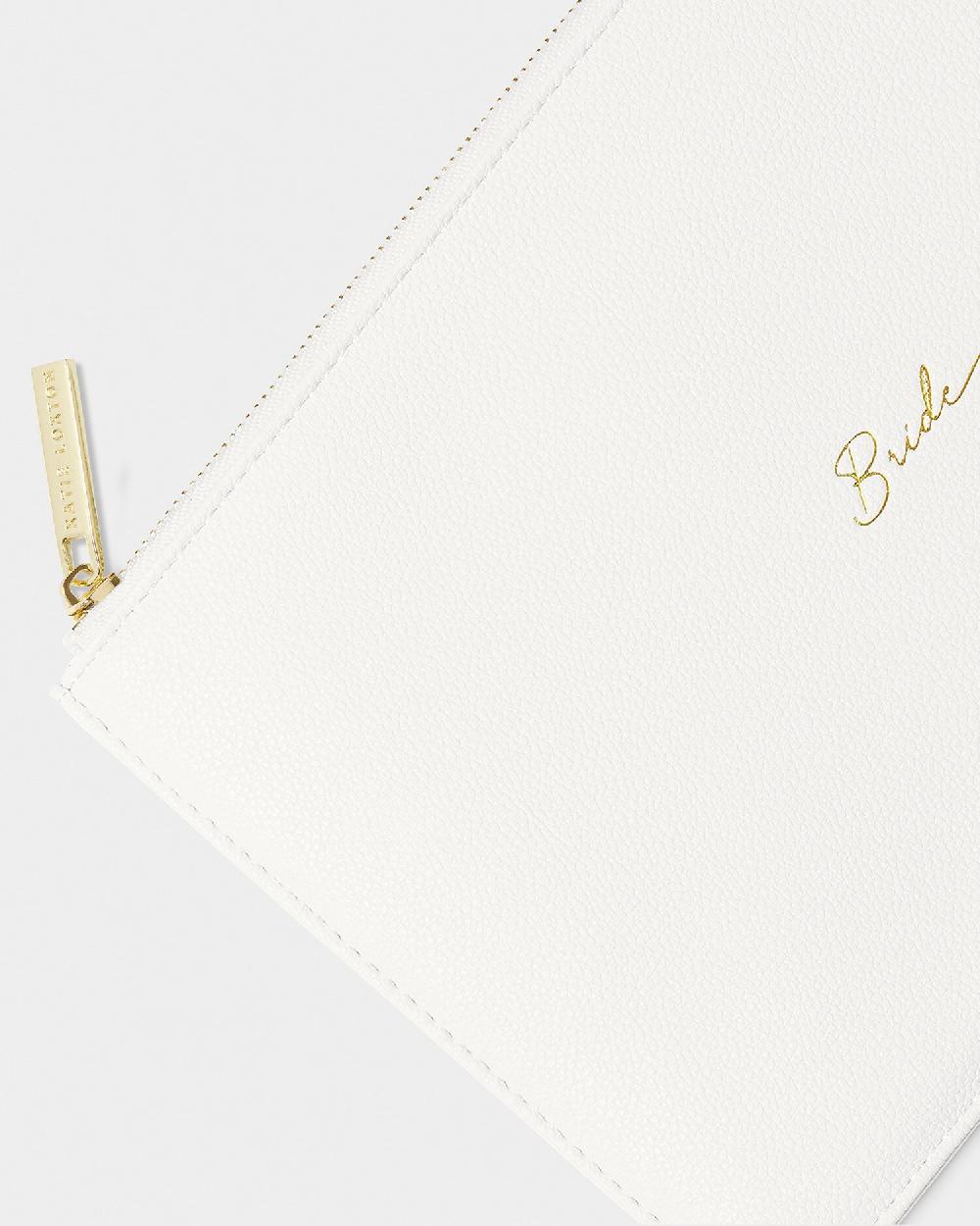 Katie Loxton Bridal Sentiment Pouch 'Bride' In White