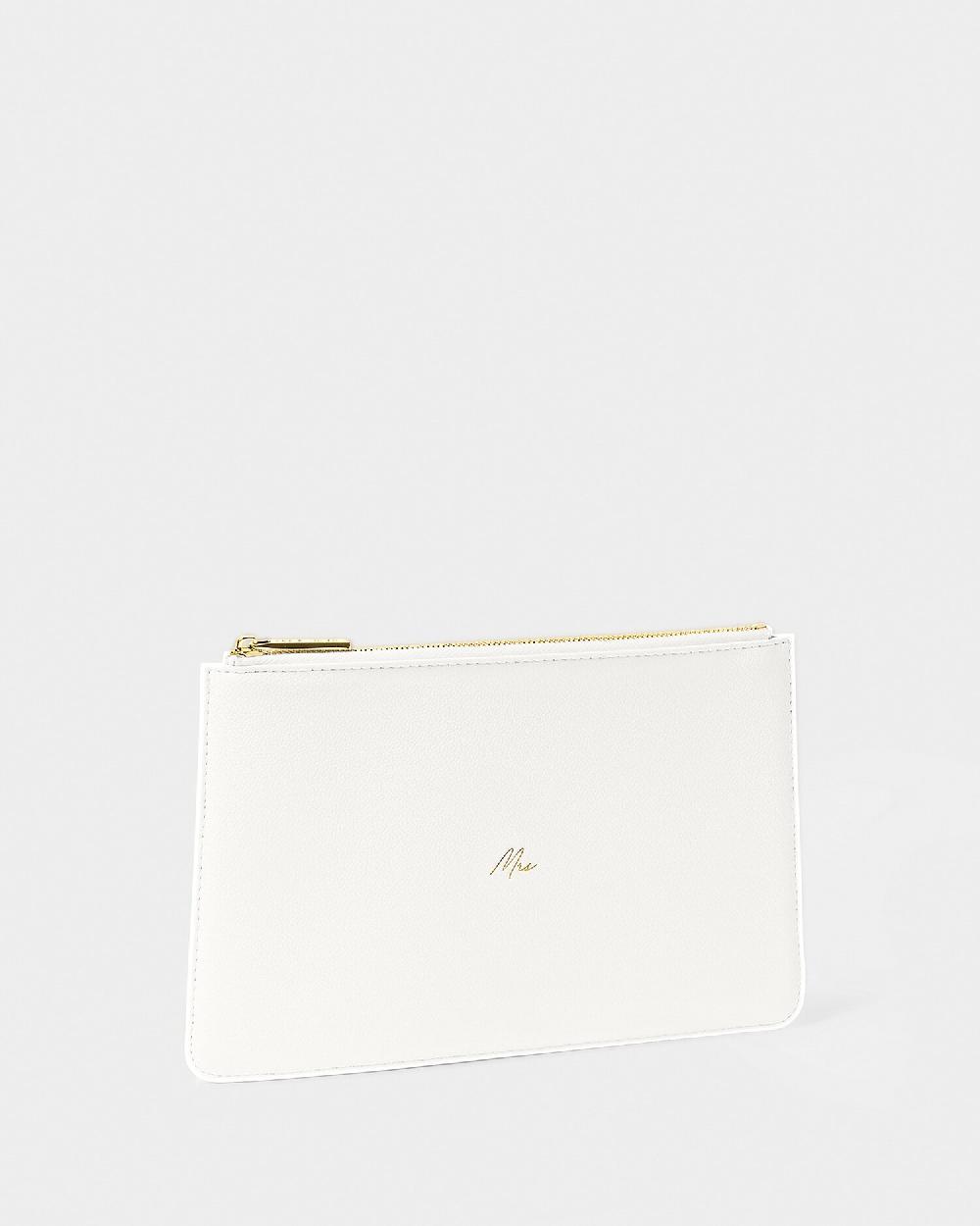 Katie Loxton Bridal Sentiment Pouch 'Mrs' In White