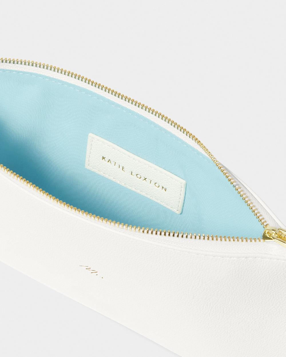 Katie Loxton Bridal Sentiment Pouch 'Mrs' In White