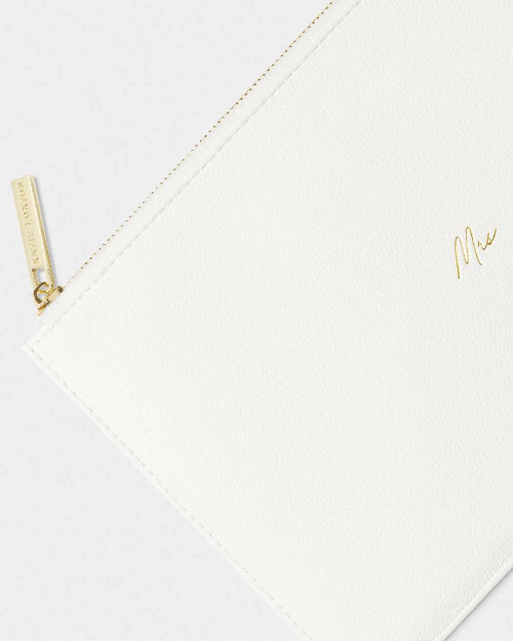 Katie Loxton Bridal Sentiment Pouch 'Mrs' In White