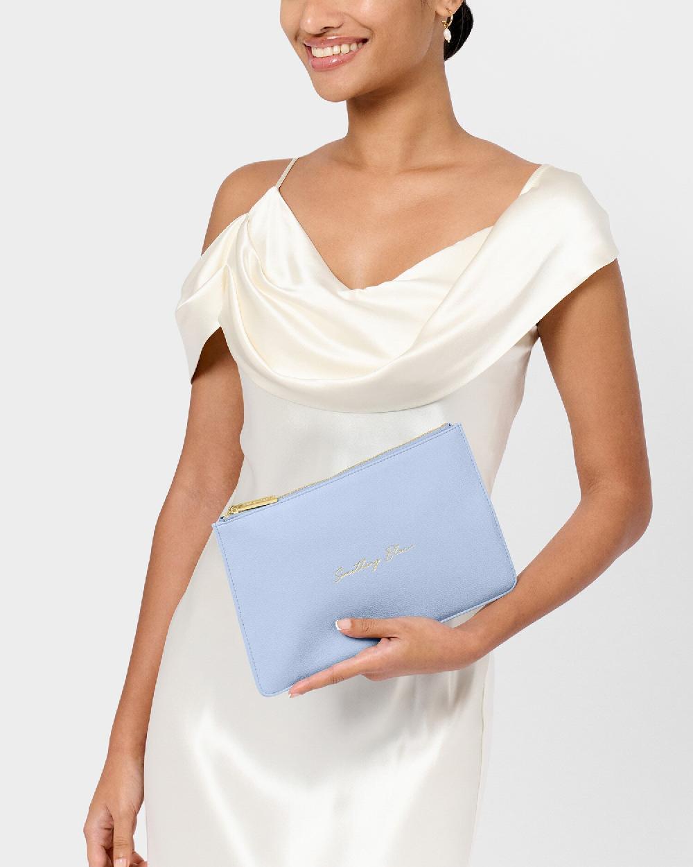 katie loxton Bridal Sentiment Pouch 'Something Blue'