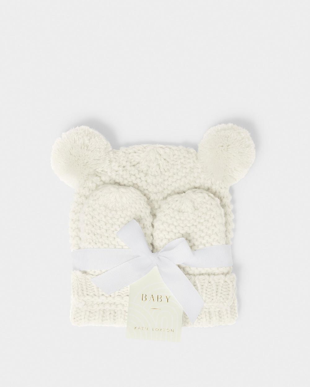 Katie Loxton Knitted Hat & Mittens Set