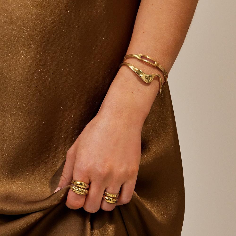 katie loxton Marina Waterproof Gold Wave Bangle