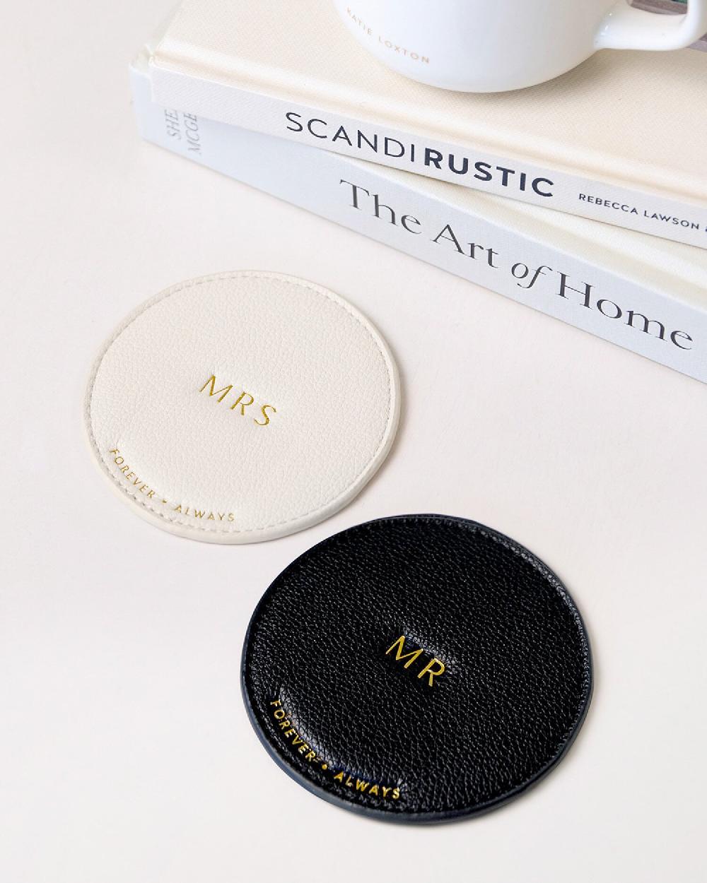 katie loxton 'Mr & Mrs' Coaster Set