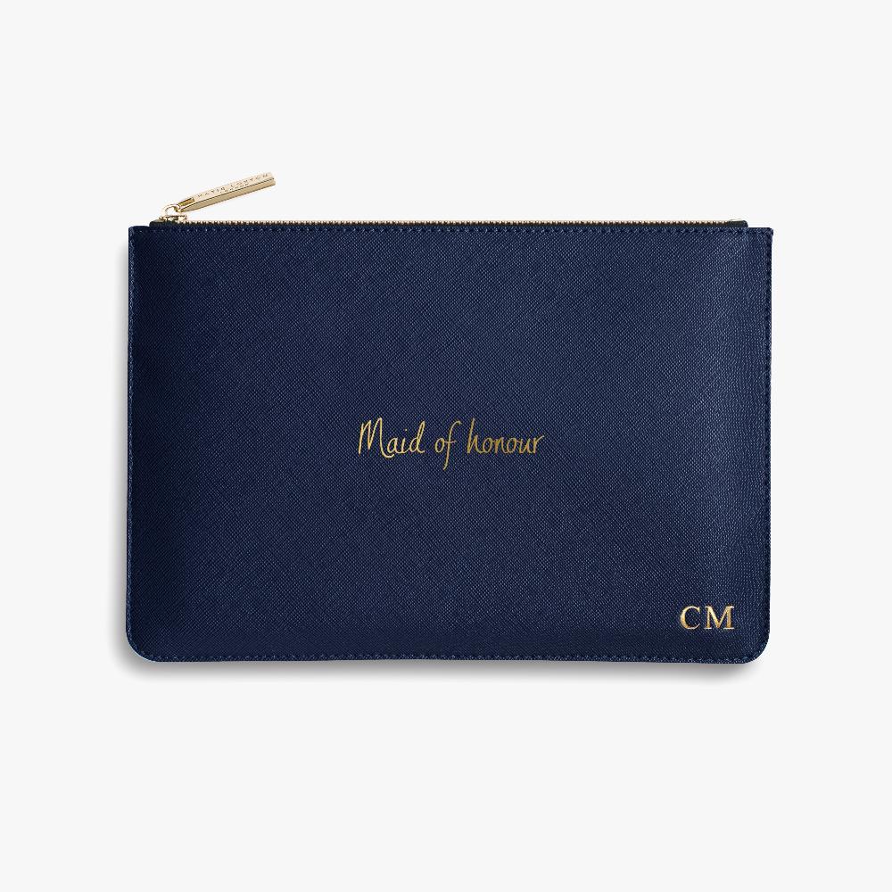 Katie Loxton Perfect Pouch 'Maid Of Honour' In Navy