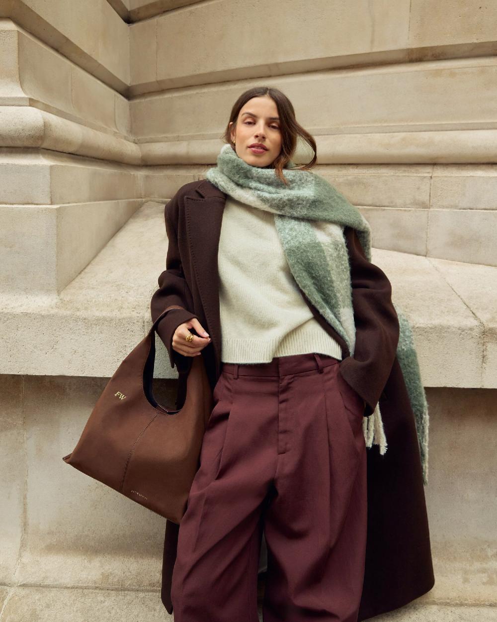 Katie Loxton Recycled Checked Tassel Scarf