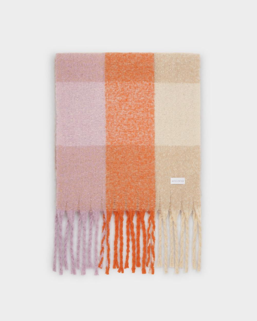 Katie Loxton Recycled Checked Tassel Scarf