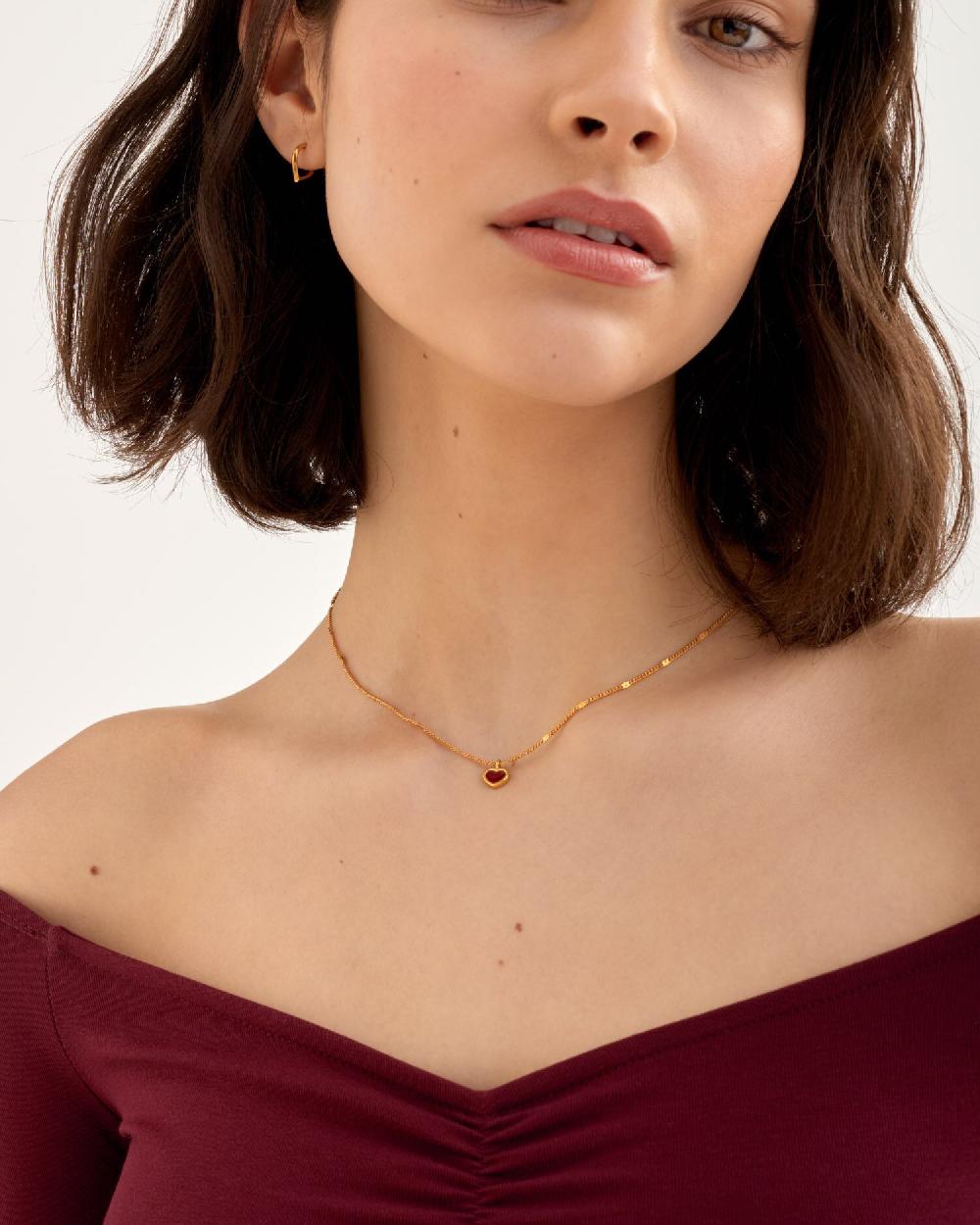 katie loxton Rouge Waterproof Gold Heart Necklace
