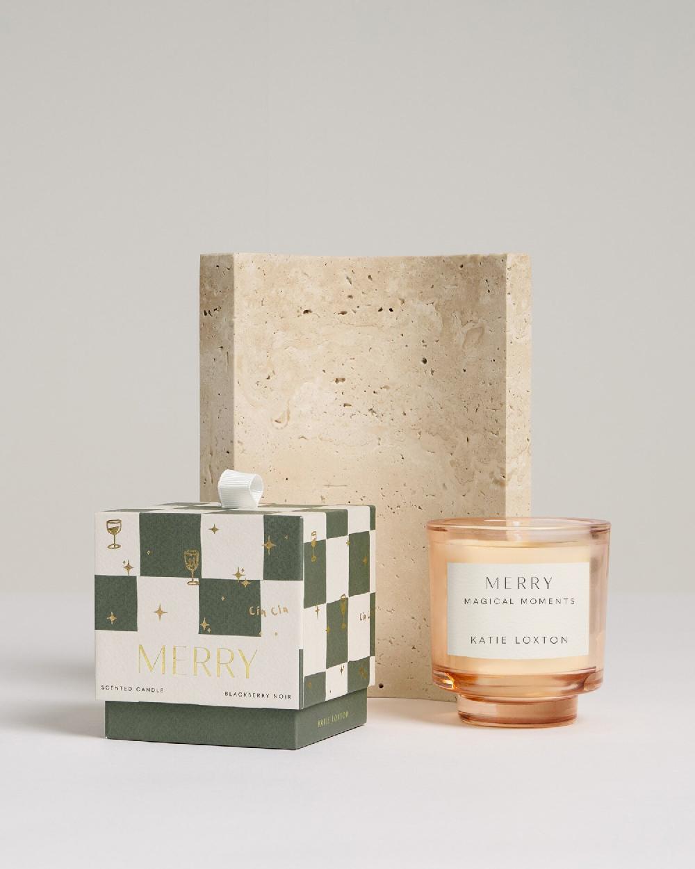 katie loxton Sentiment Candle 'Merry'