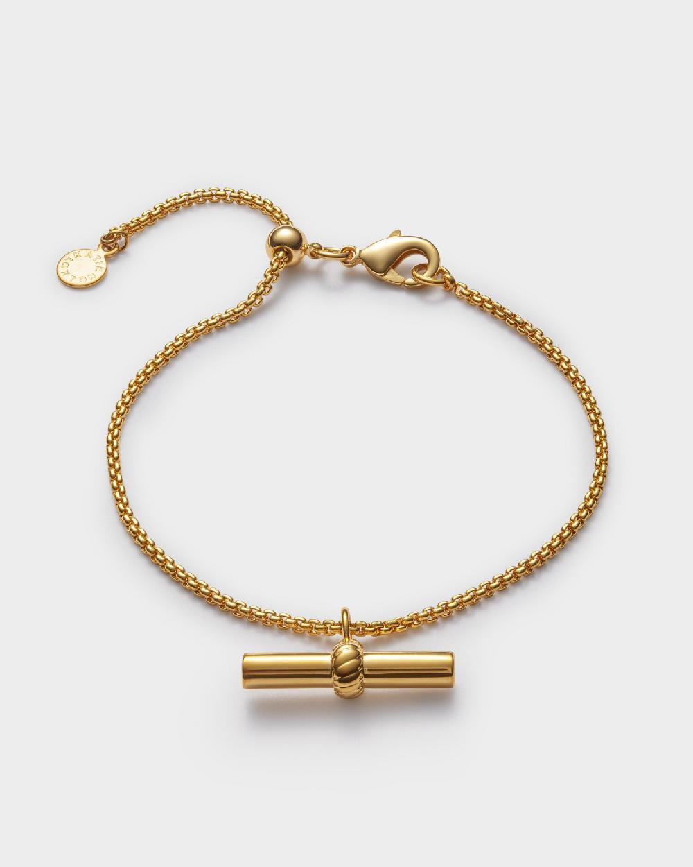 Katie Loxton Themis Waterproof Gold T-Bar Bracelet