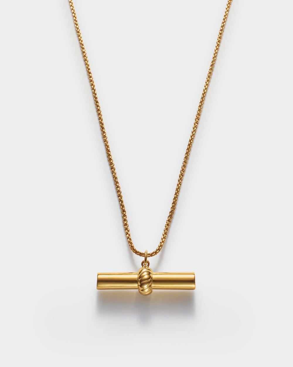 Katie Loxton Themis Waterproof Gold T-Bar Necklace