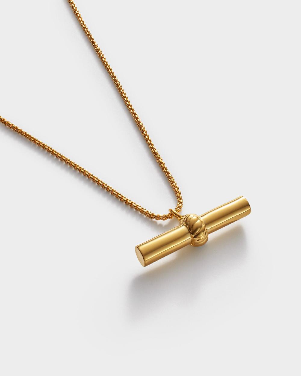 Katie Loxton Themis Waterproof Gold T-Bar Necklace