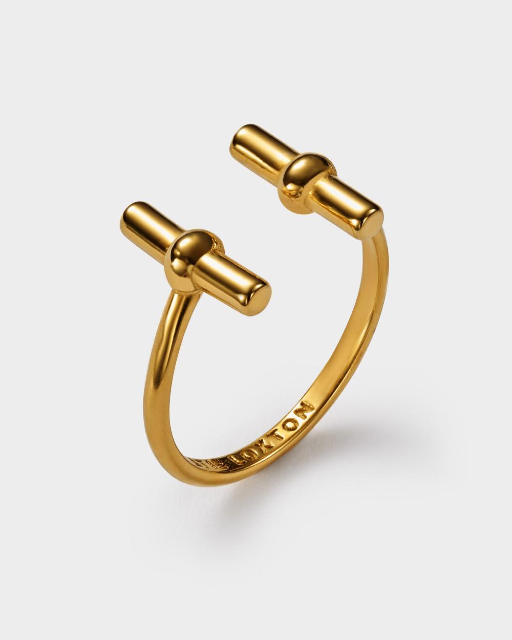 Katie Loxton Themis Waterproof Gold T-Bar Ring