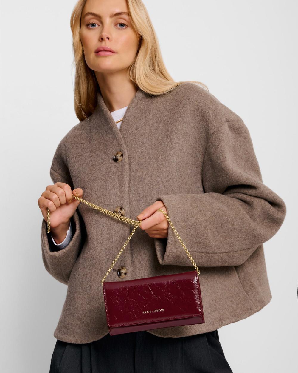 katie loxton Zea Patent Crackle Crossbody Purse