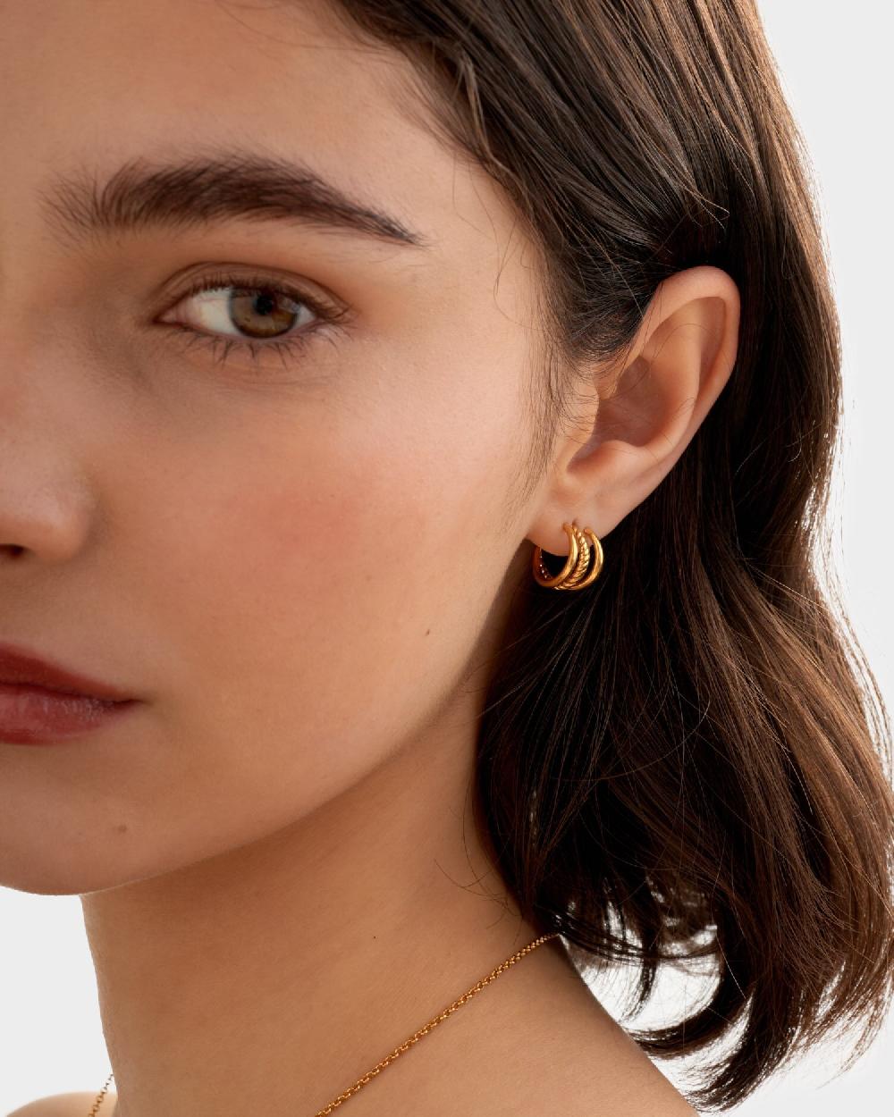 katie loxton Laia Waterproof Gold Illusion Hoop Earrings