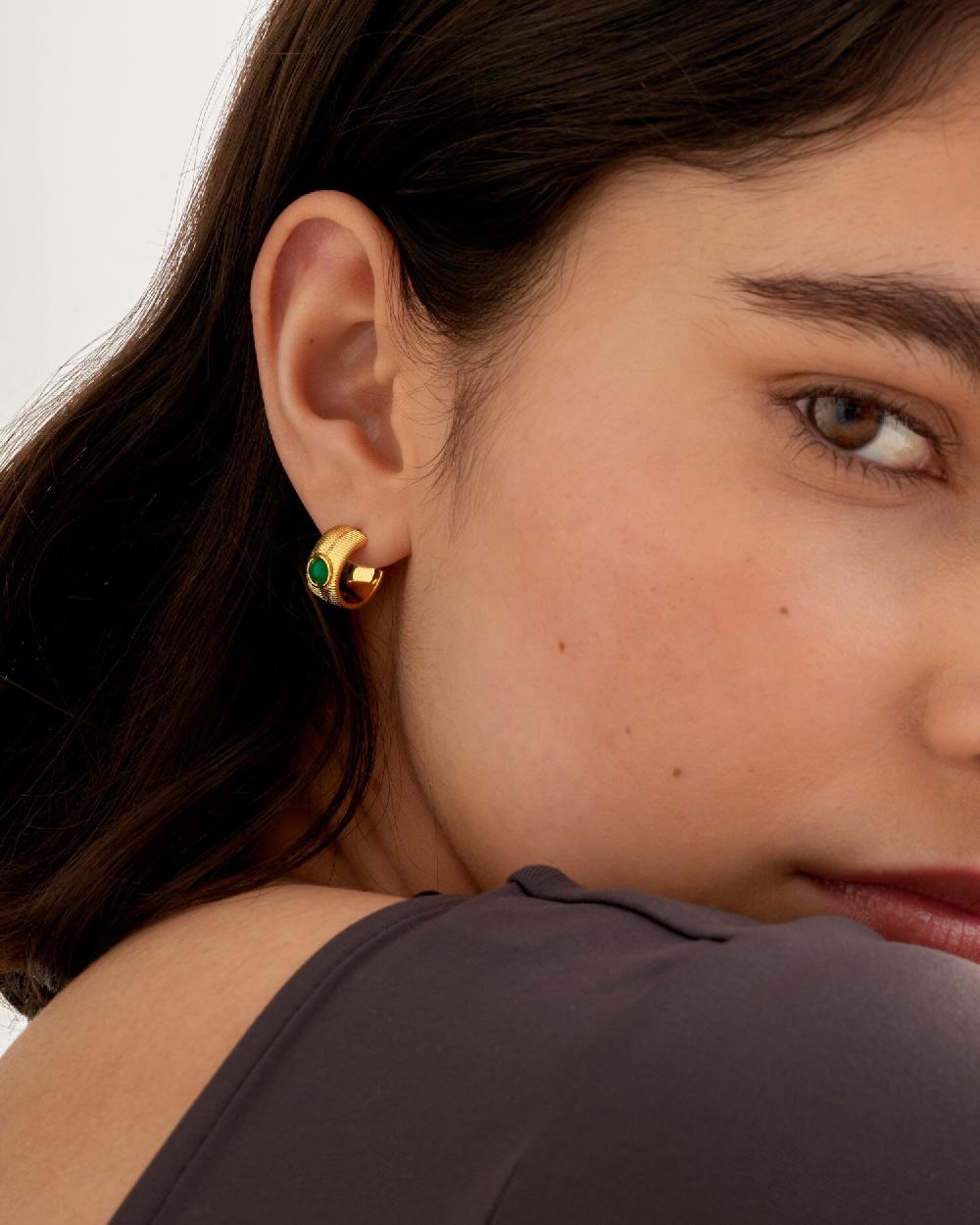 katie loxton 'May' Waterproof Gold Birthstone Hoop Earrings