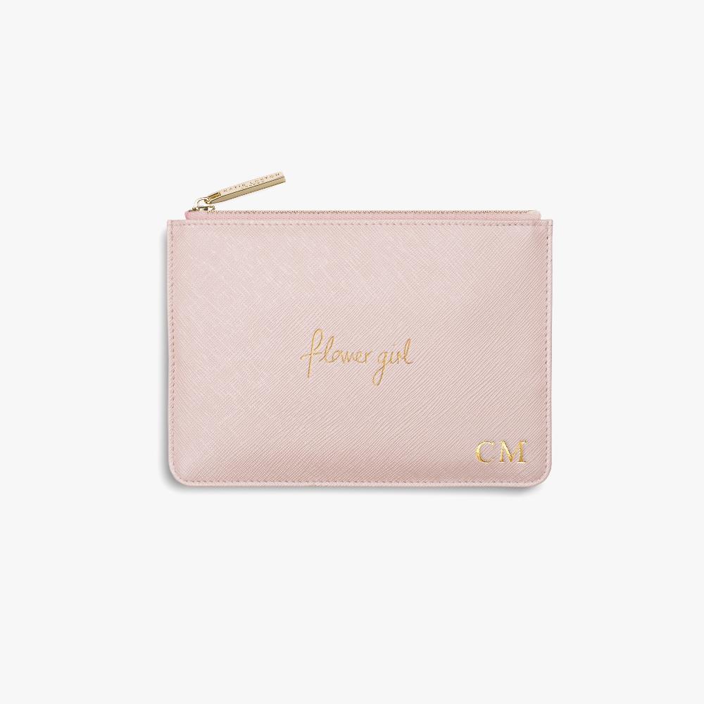 Katie Loxton Mini Perfect Pouch 'Flower Girl' In Metallic Pink