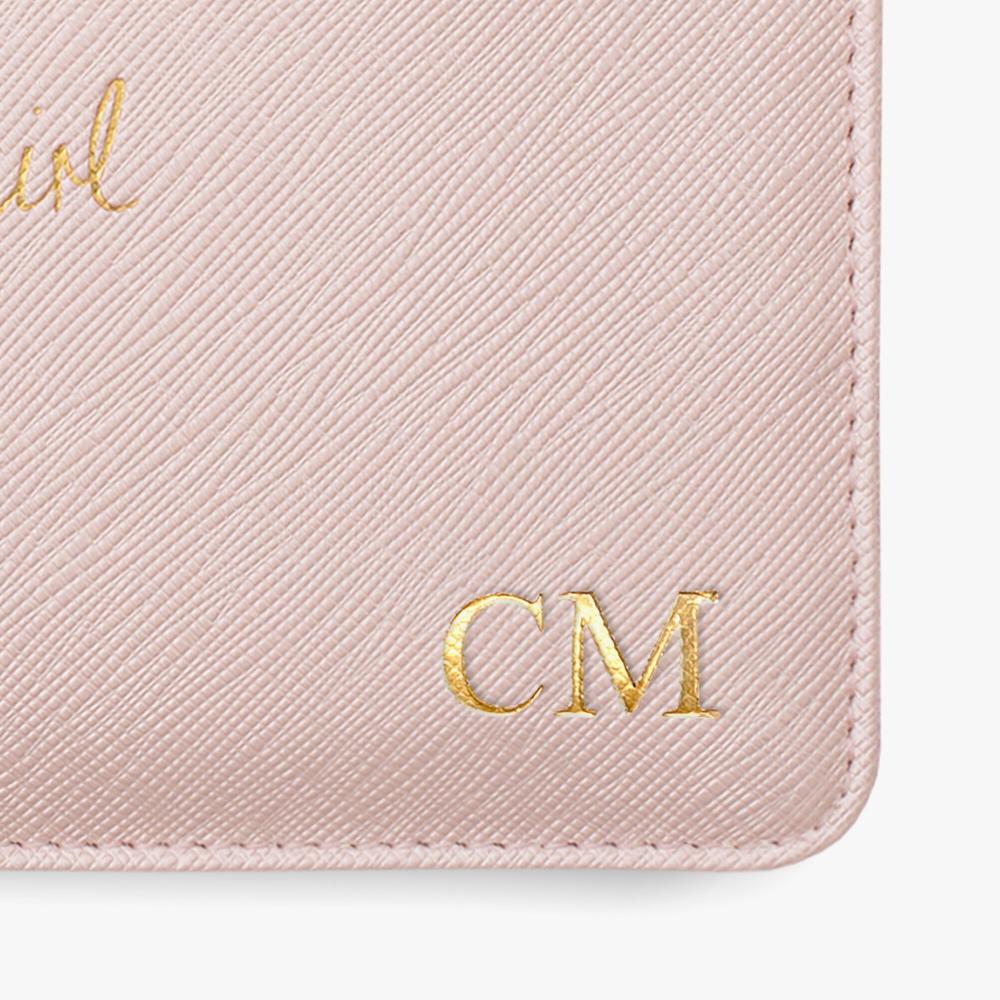 Katie Loxton Mini Perfect Pouch 'Flower Girl' In Metallic Pink