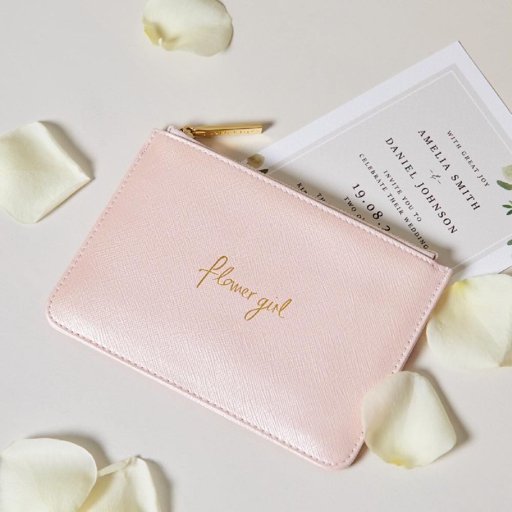 katie loxton Mini Perfect Pouch 'Flower Girl' in Metallic Pink