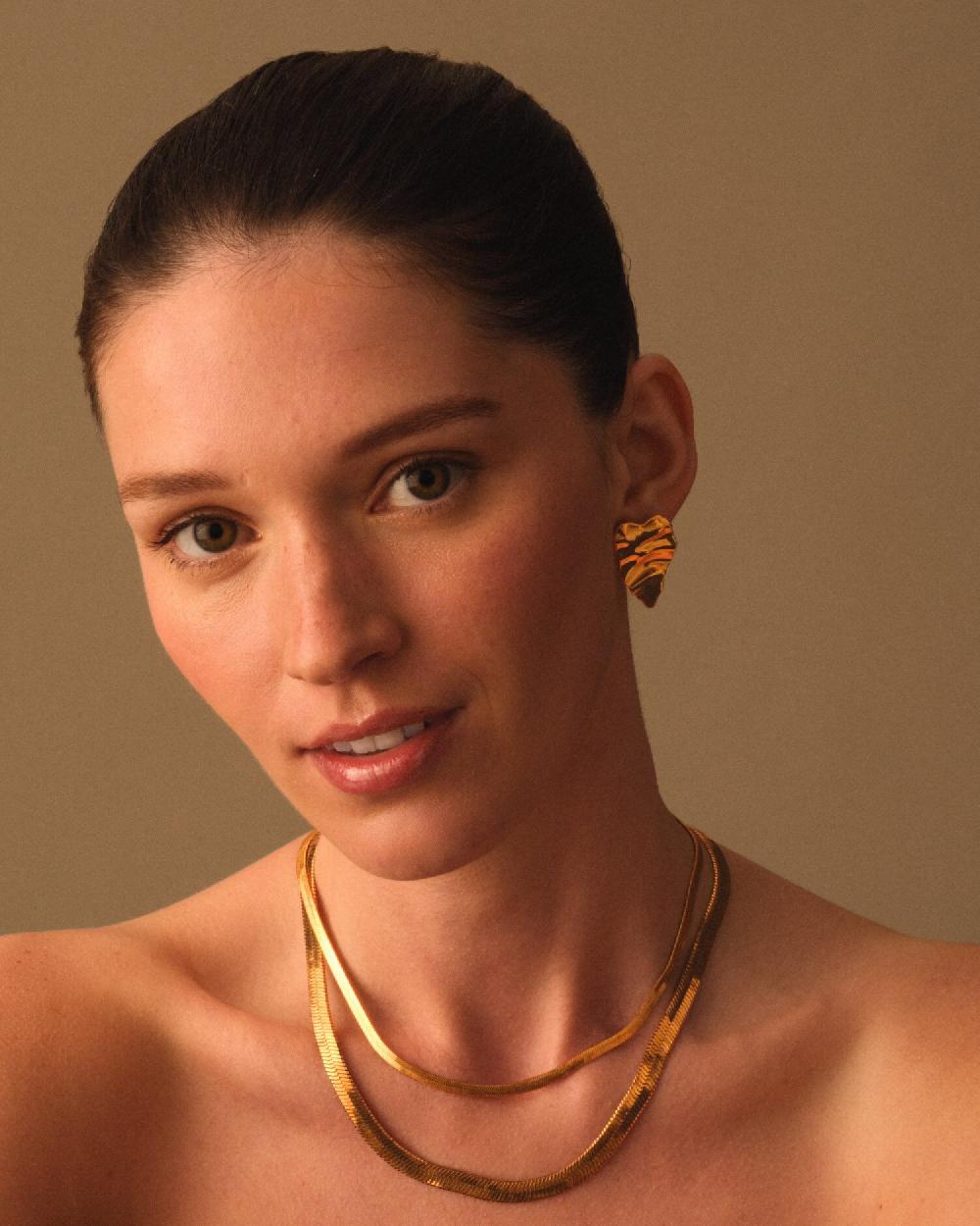 Katie Loxton Molten Waterproof Gold Heart Oversized Earrings