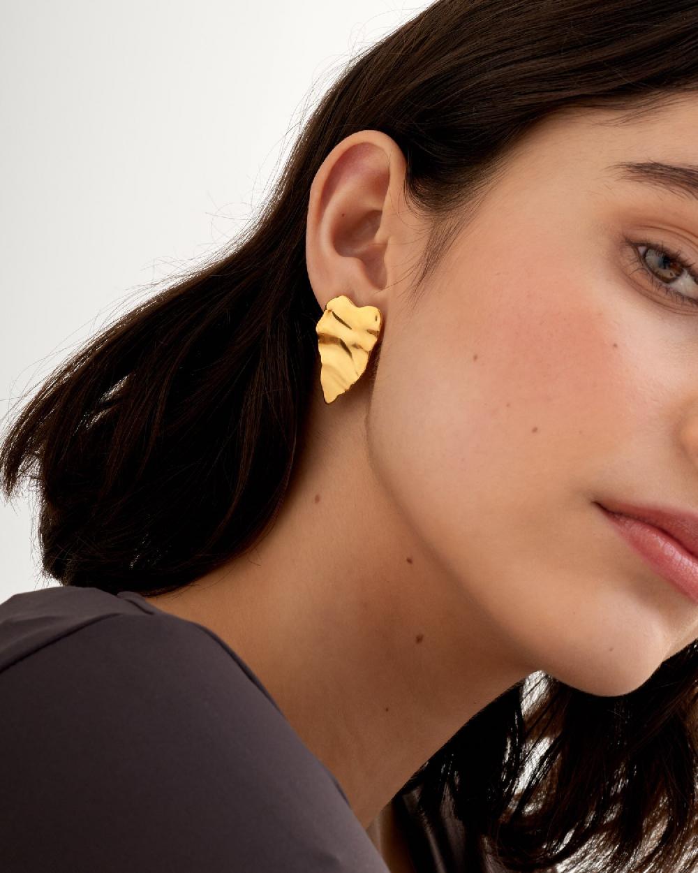 katie loxton Molten Waterproof Gold Heart Oversized Earrings