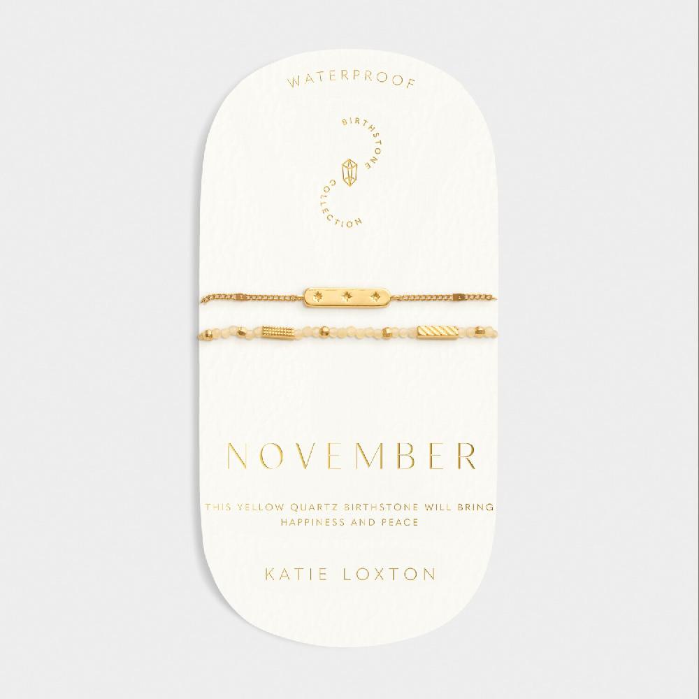 Katie Loxton 'November' Waterproof Gold Birthstone Bracelet