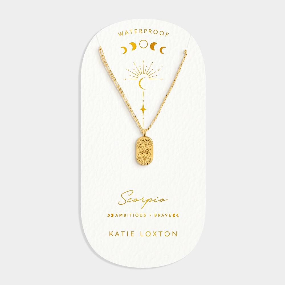 Katie Loxton 'Scorpio' Waterproof Gold Zodiac Necklace
