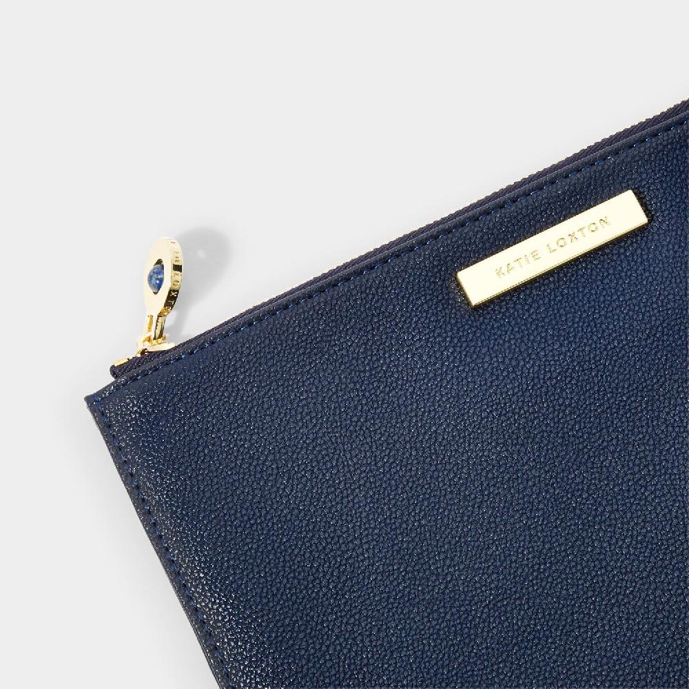 Katie Loxton Semi-Precious Stone Bridal Pouch 'Thank You For Helping Me Tie The Knot' Lapis Lazuli In Navy
