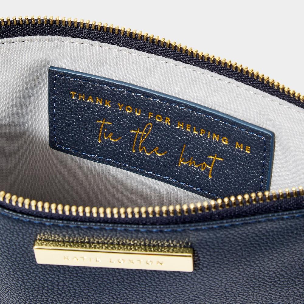 Katie Loxton Semi-Precious Stone Bridal Pouch 'Thank You For Helping Me Tie The Knot' Lapis Lazuli In Navy