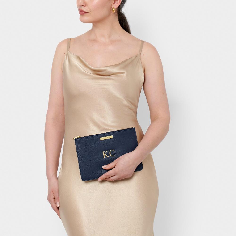katie loxton Semi-Precious Stone Bridal Pouch 'Thank You For Helping Me Tie The Knot' Lapis Lazuli in Navy