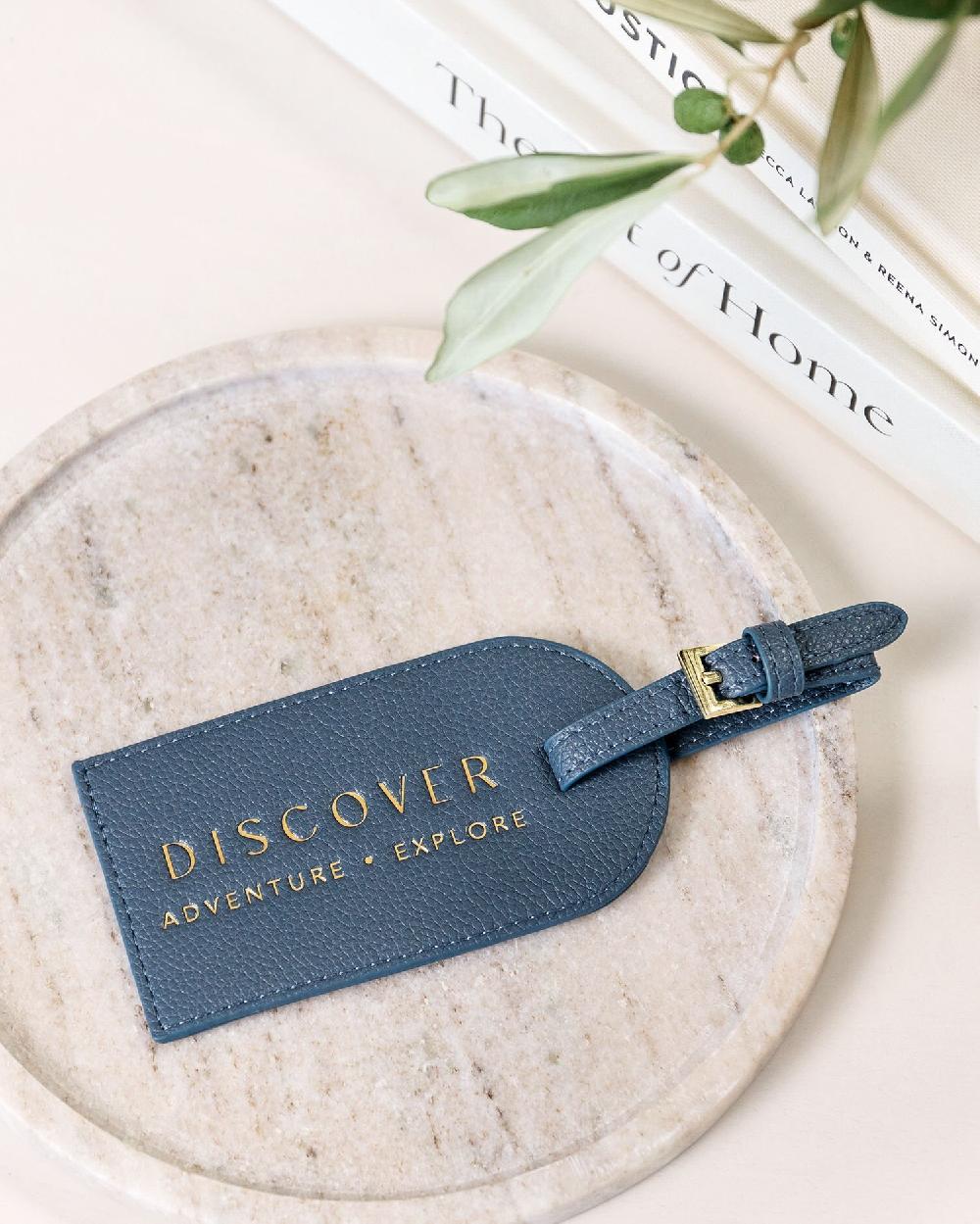 katie loxton Sentiment Luggage Tag 'Discover Adventure Explore'