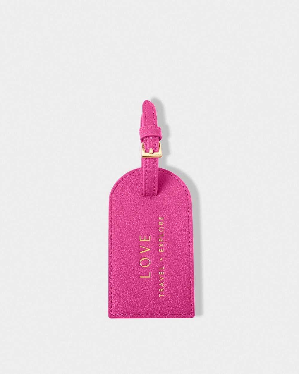 Katie Loxton Sentiment Luggage Tag 'Love Travel Explore'