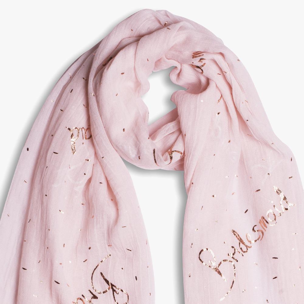 Katie Loxton Sentiment Scarf 'Bridesmaid' In Blush Pink