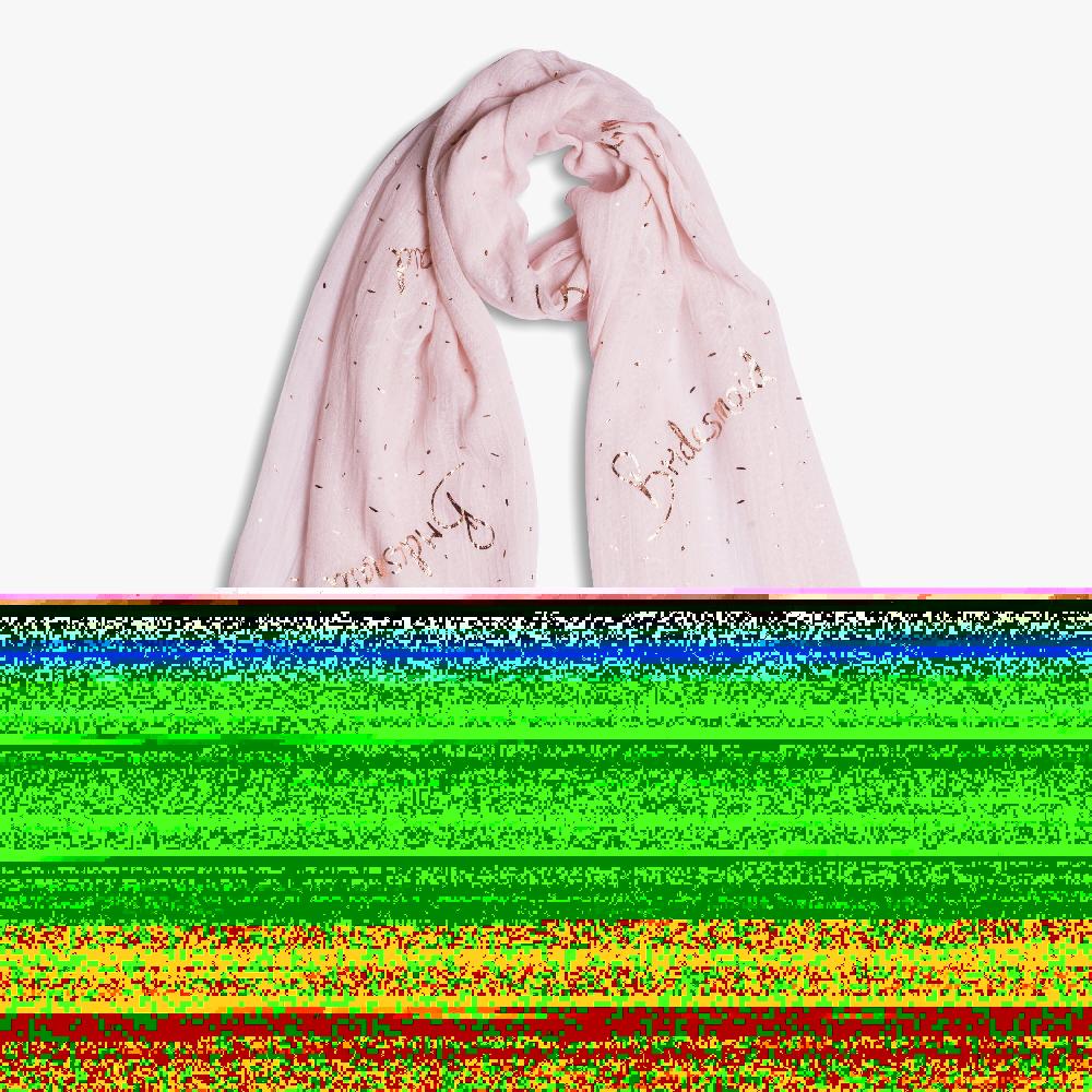 katie loxton Sentiment Scarf 'Bridesmaid' in Blush Pink