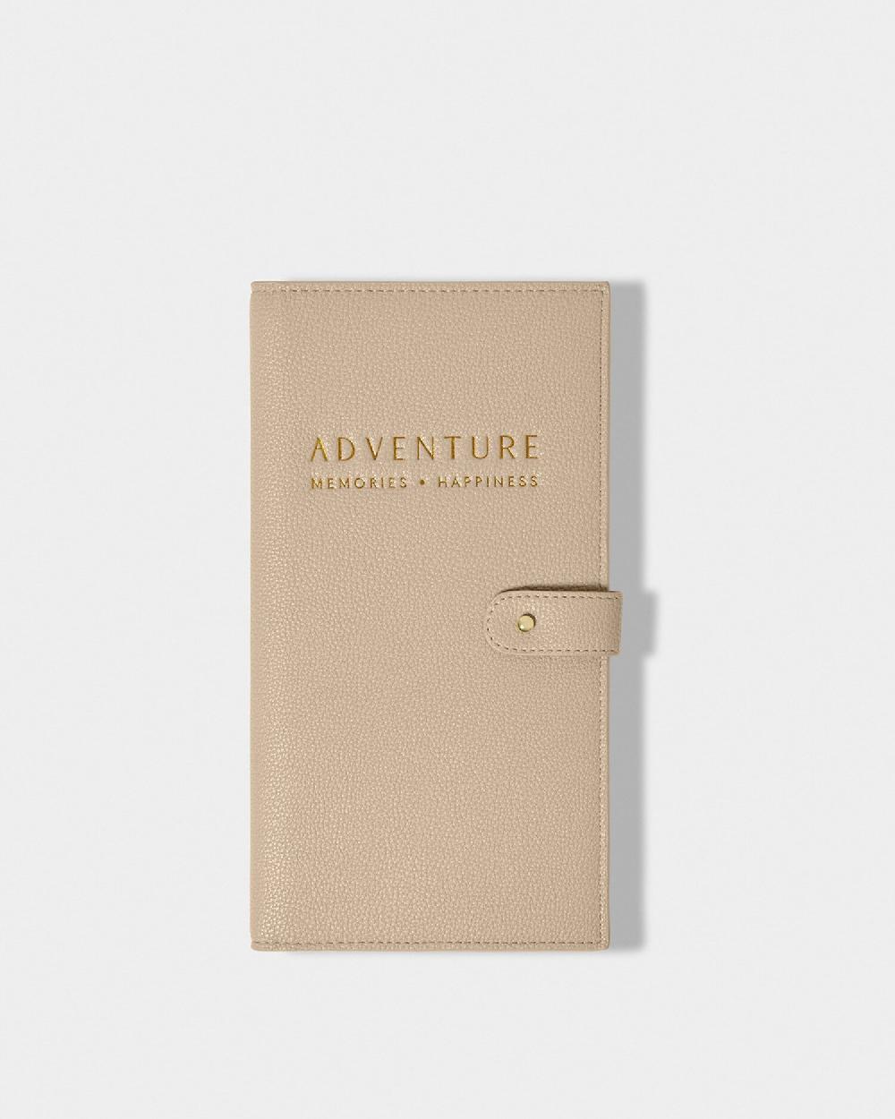 Katie Loxton Sentiment Travel Wallet 'Adventure Memories Happiness' In Light Taupe