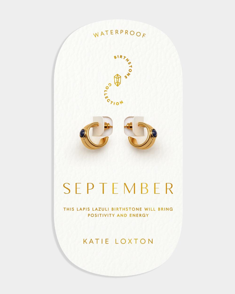 Katie Loxton September' Waterproof Gold Birthstone Hoop Earrings
