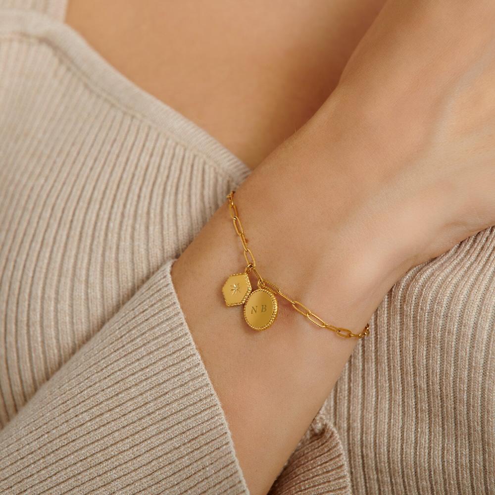 katie loxton 'Soul Sister' Waterproof Gold Charm Bracelet