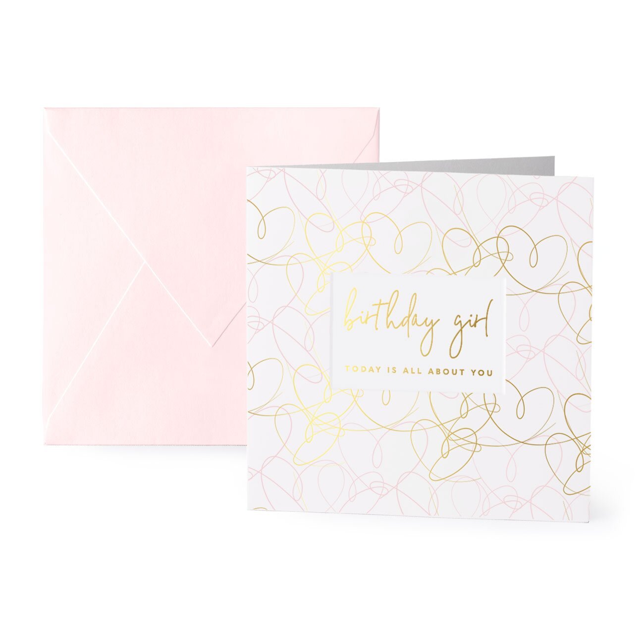 katie loxton Square Greeting Cards 'Birthday Girl Today Is All About You'